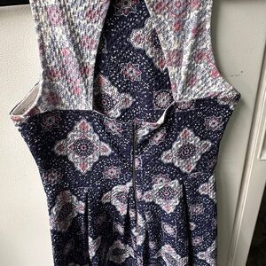 Kohl's Navy and Pink Patterned Dress